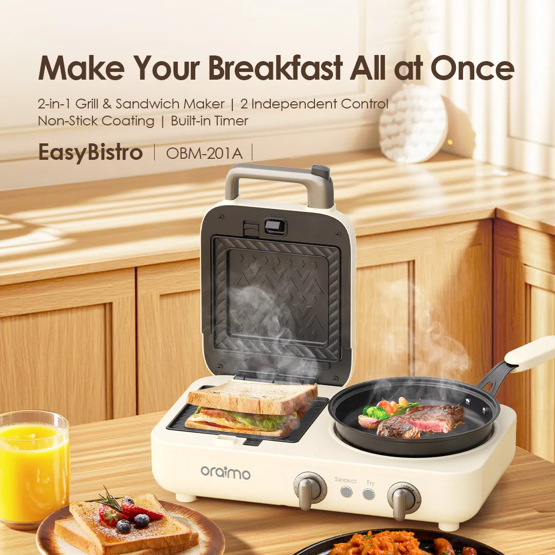 oraimo EasyBistro 2 in 1 Breakfast Station OBM-201A EASYBRISTO BREAKFAST MAKER OBM 201A 1