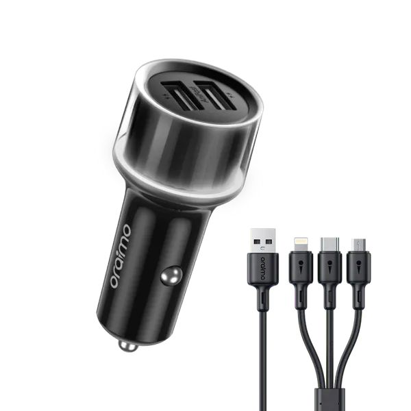 oraimo Highway 15 15.5W Car Charger with 3-in-1 Cable OCC-1152D OCC 1152D