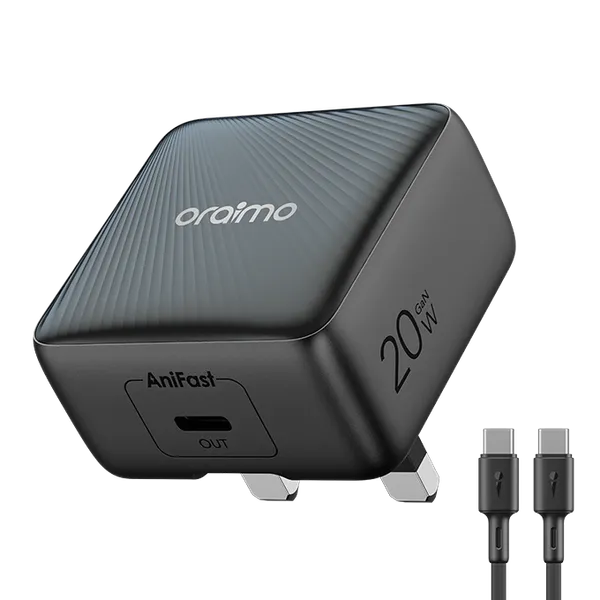 oraimo PowerCube 20 Chic 20W GaN Wall Charger Kit with Type-C to Type-C Cable OCW-5201U-CC54 OCW 5201U CC54