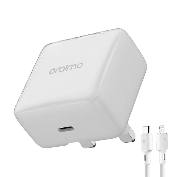 oraimo PowerCube 20 Chic 20W GaN Wall Charger Kit with Type-C to Lightning Cable OCW-5201U-CL55 OCW 5201U CL55 WHITE 1