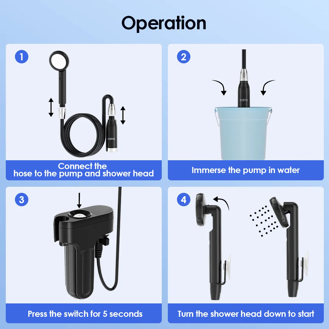 OPS 201A AquaFlex Portable Shower easy to use 2