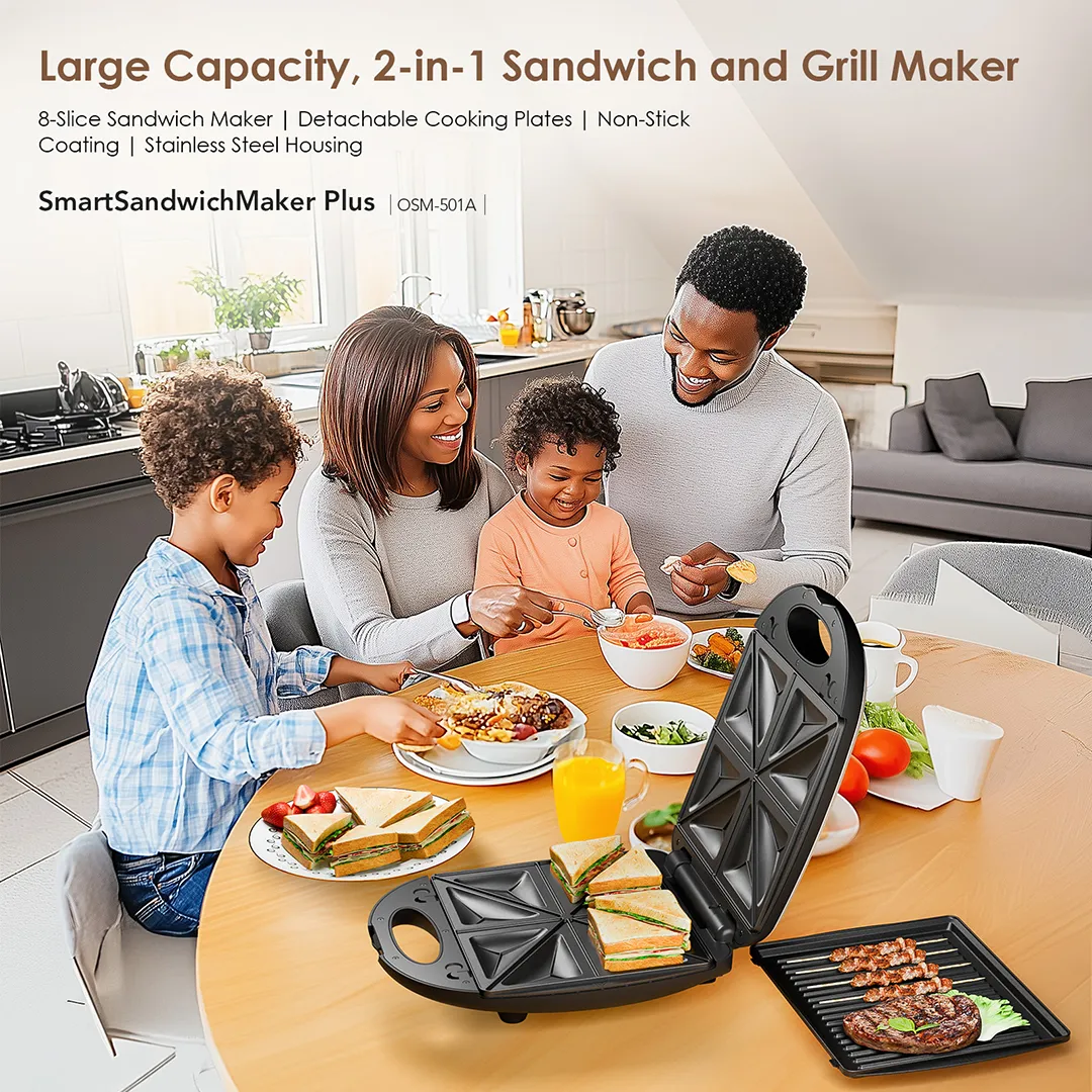 oraimo SmartSandwichMaker Plus 1200W with Detachable Cooking Plates OSM-501A OSM 501A OPENED 1