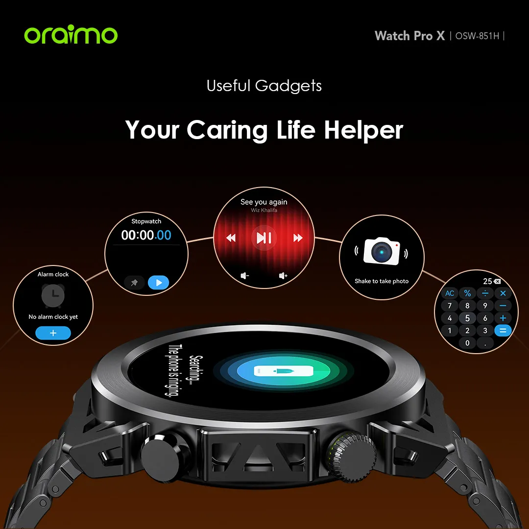oraimo Watch Pro X 1.43'' Amoled IP68 Smart Watch with 2 Replaceable Watch Cases & Straps OSW-851H OSW 851H FB 11
