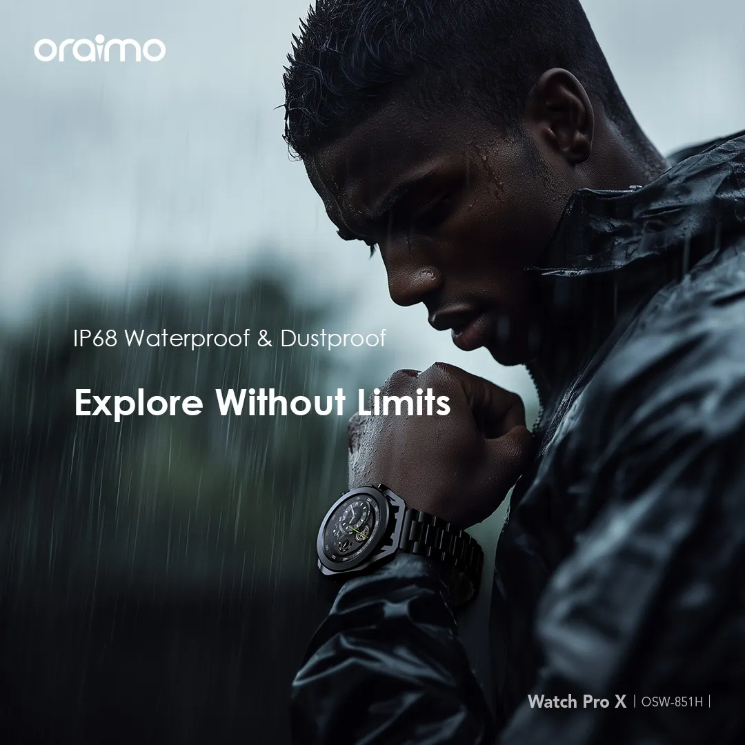 oraimo Watch Pro X 1.43'' Amoled IP68 Smart Watch with 2 Replaceable Watch Cases & Straps OSW-851H OSW 851H FB 9