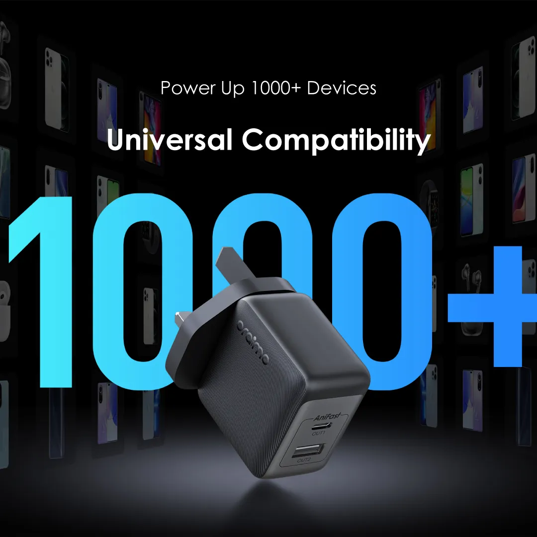 oraimo PowerGaN 36 Pro 36W Wall Charger Kit OCW-7331UN PowerGaN 36 Pro wall charger OCW 7331UN 1000 device compatibility