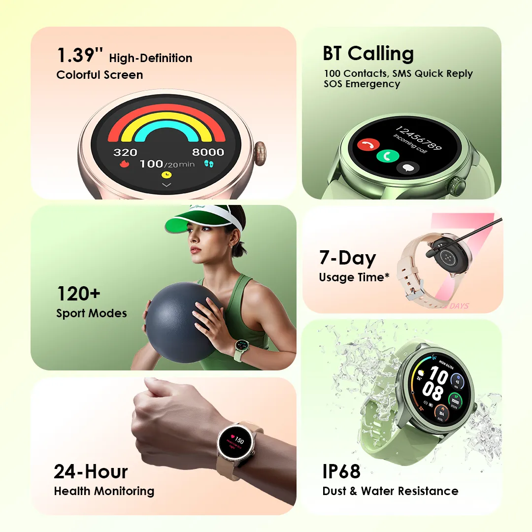 oraimo Watch 2R Colorful 1.39" TFT IP68 Smart Watch OSW-30-2 SMART WATCH 2R OSW 30 2 FEATURES