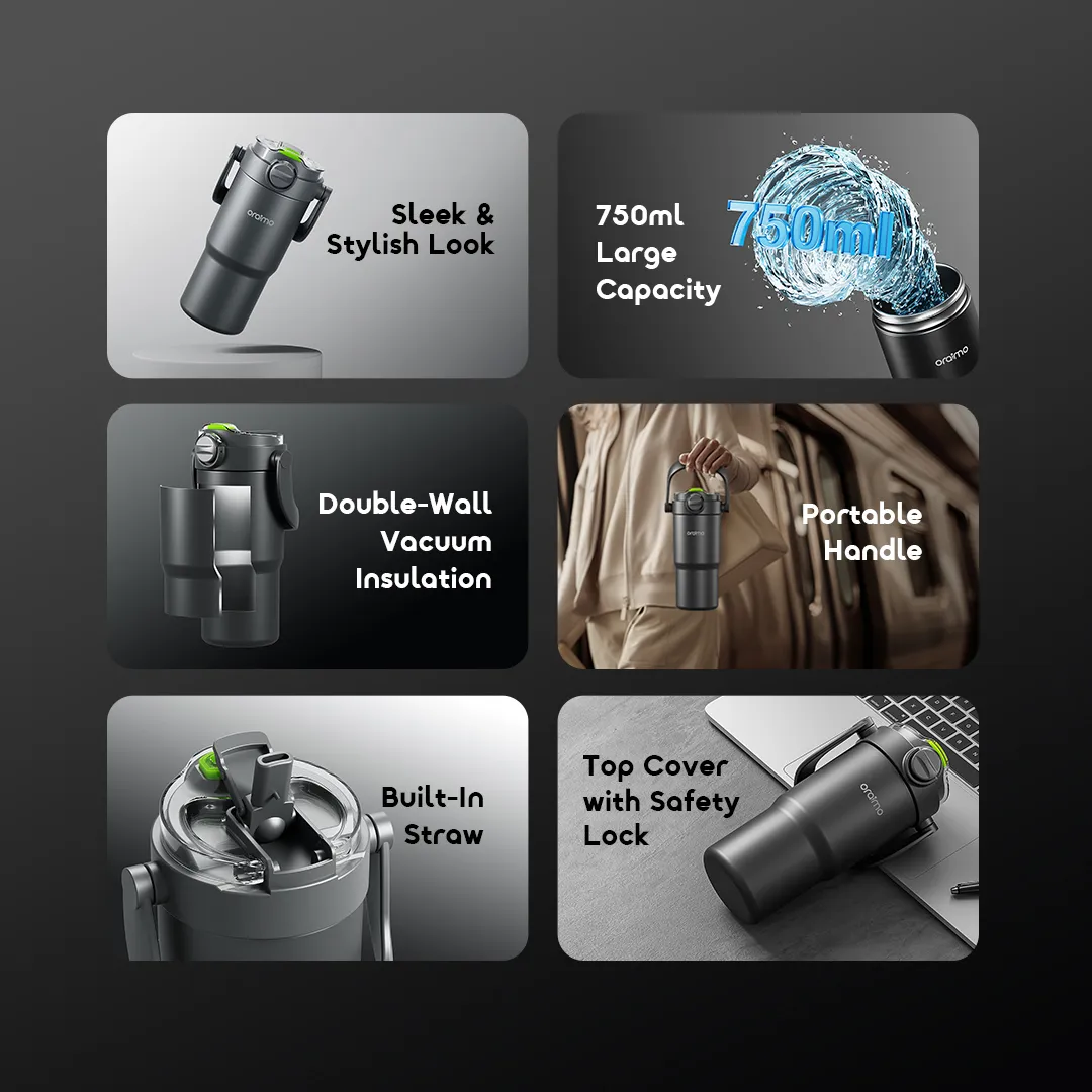 oraimo ThermoGo 750ml Stainless Steel Insulated Thermos OH-VIT201N Vacuum Thermos Cup OH VIT201N features