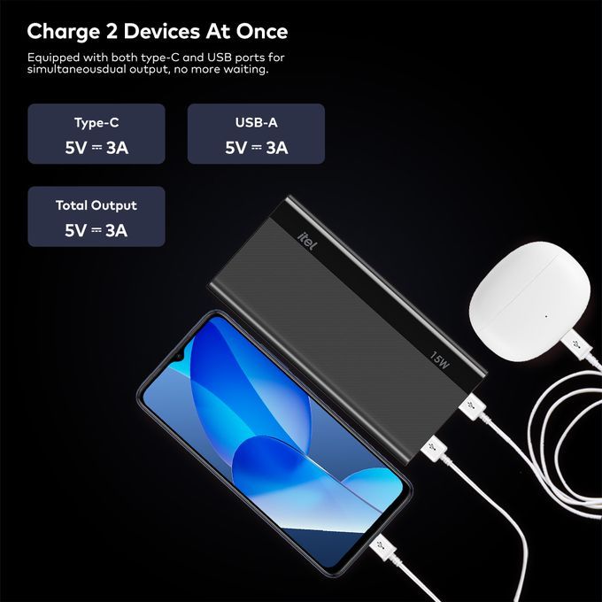 itel T162 20000mAh Power bank itel t162 8