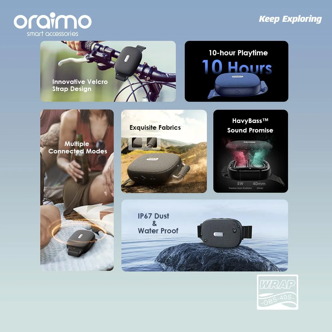 oraimo Wrap 5W FM IP67 Wireless Speaker OBS-40S obs 40s 2