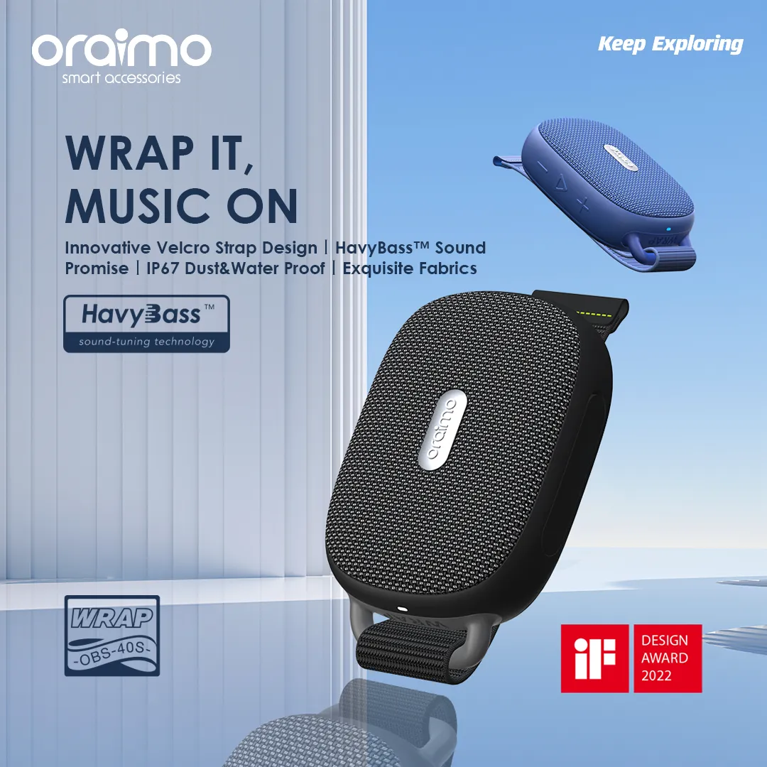 oraimo Wrap 5W FM IP67 Wireless Speaker OBS-40S obs 40s 3
