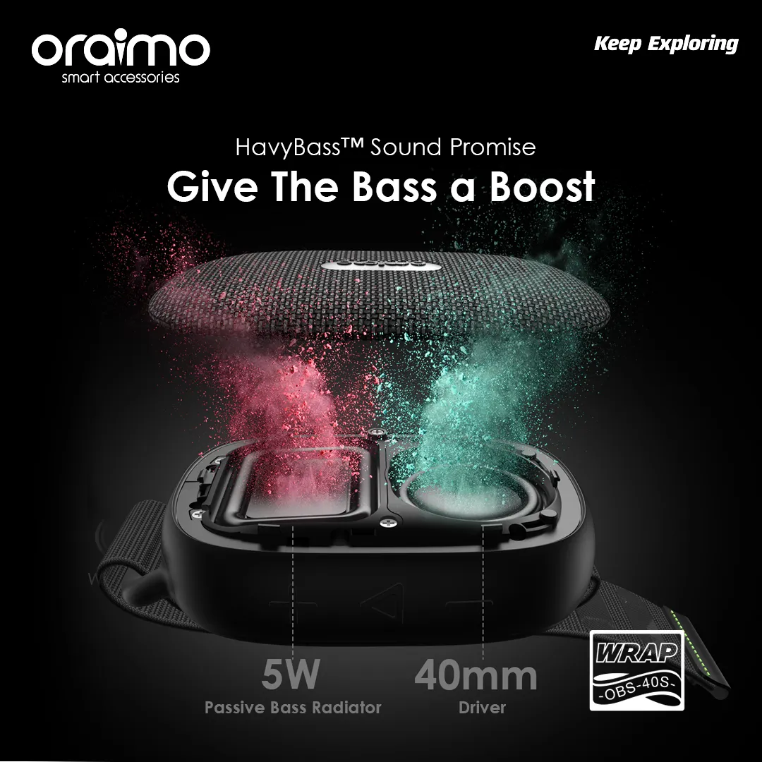 oraimo Wrap 5W FM IP67 Wireless Speaker OBS-40S obs 40s 5