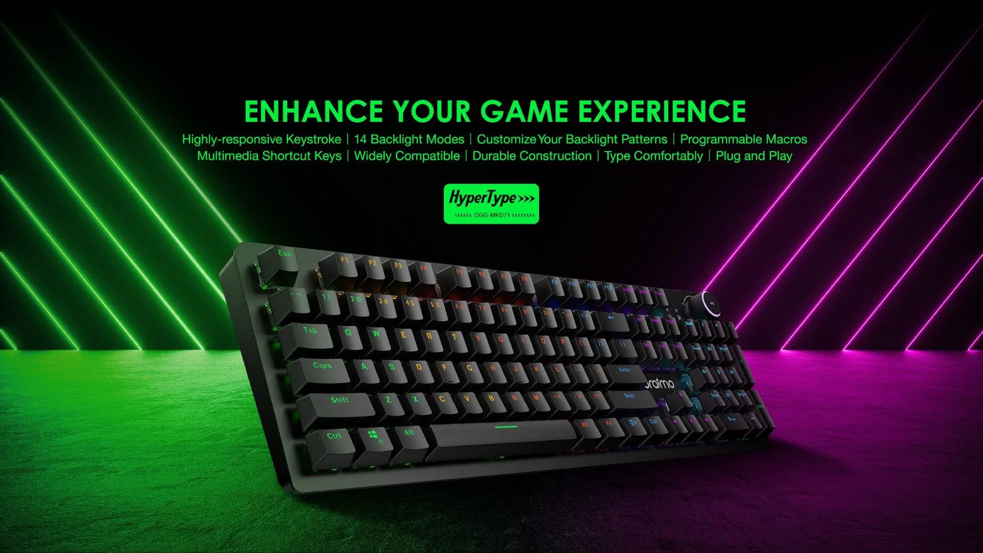 oraimo Hyper Type Wired Mechanical Keyboard OGG-MKD71 ogg mkd71 1