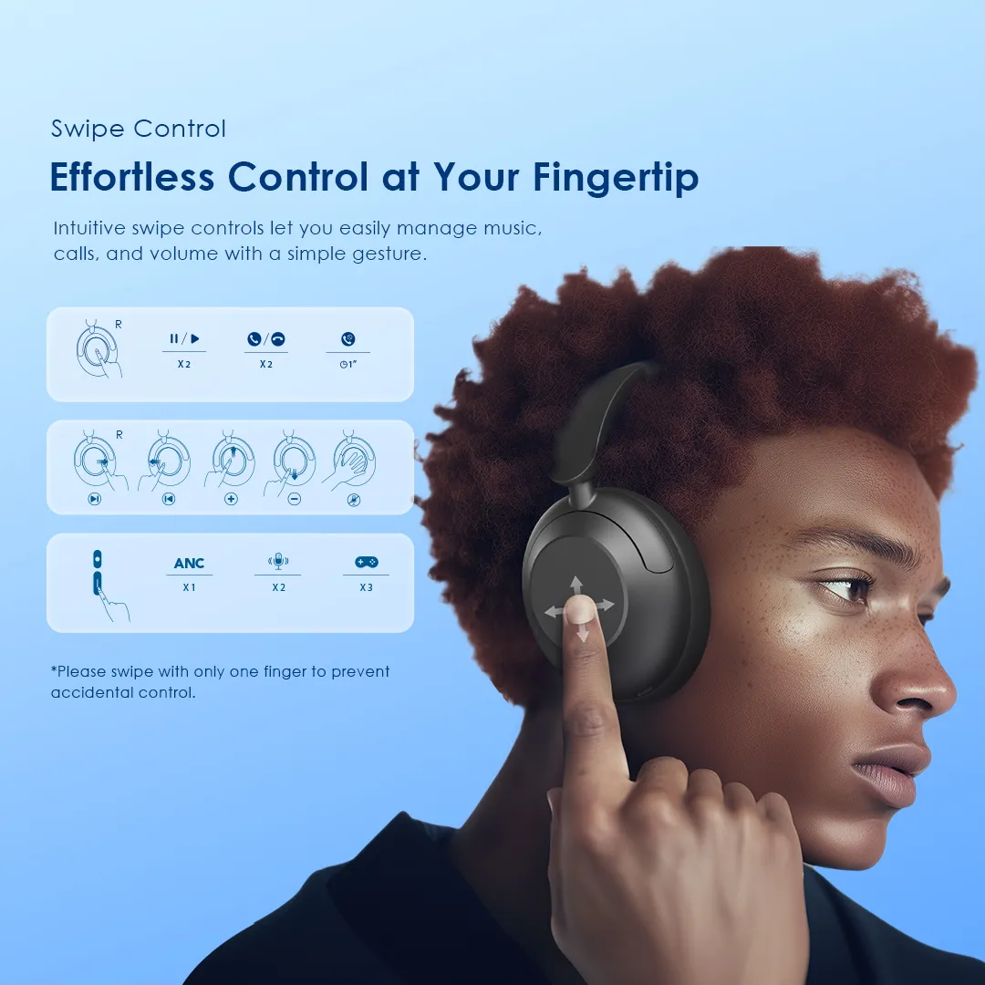 oraimo BoomPop Pro ANC Over-Ear Headphones OHP-917 oraimo BoomPop Pro OHP 917 Swipe Control
