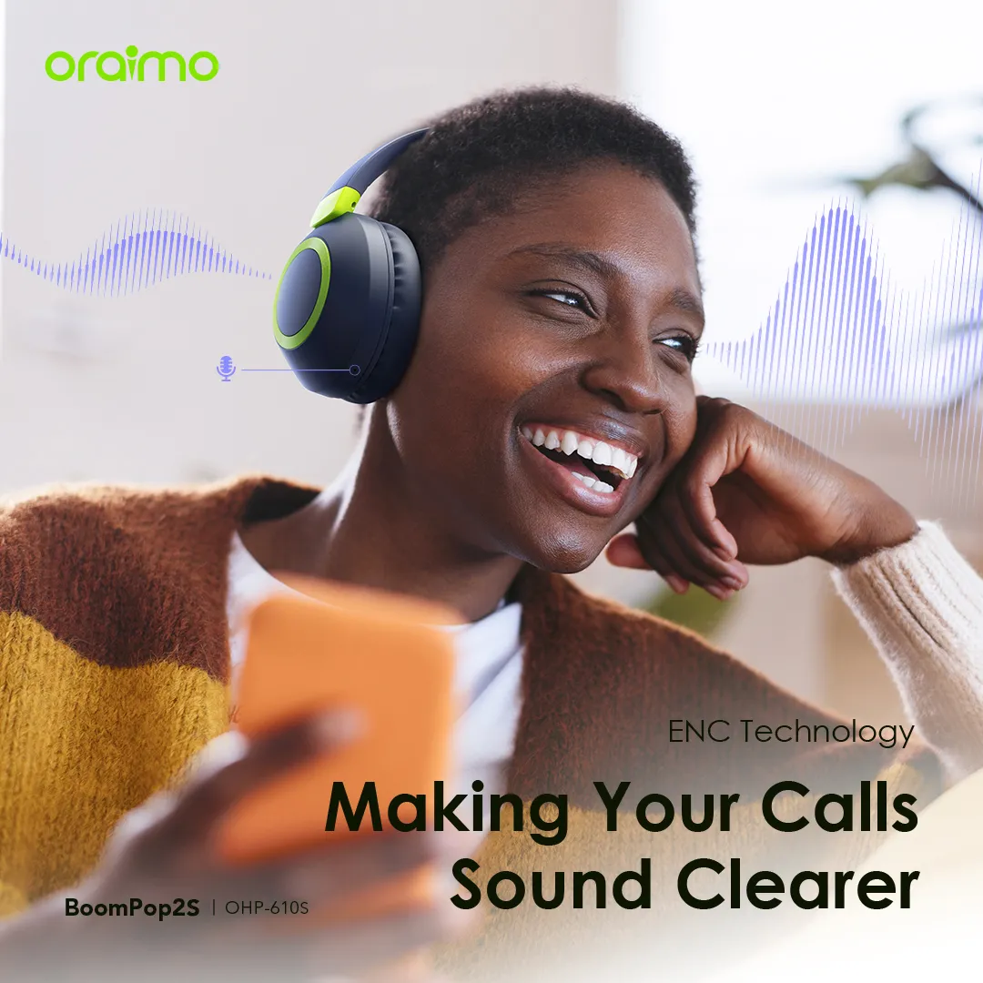 oraimo BoomPop2S ENC Over-Ear Wireless Headphones OHP-610S oraimo BoomPop2S ENC Over Ear Wireless Headphones ohp 610s 7