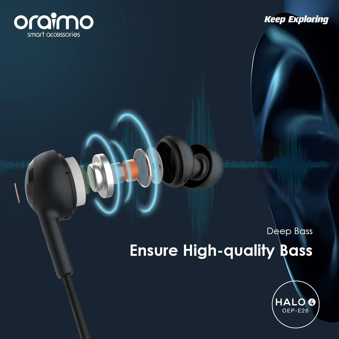 oraimo Halo 4 In-Ear Wired Headphones OEP-26 oraimo Halo 4 In Ear Wired Headphones oep 26 4