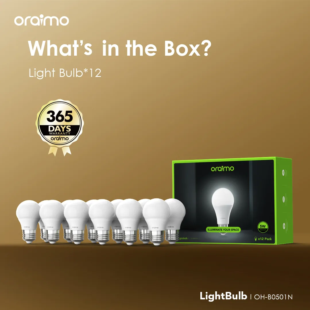 oraimo LightBulb 12pcs 5W LED Light Bulb OH-B0501N oraimo LightBulb 12pcs 5W LED Light Bulb 2