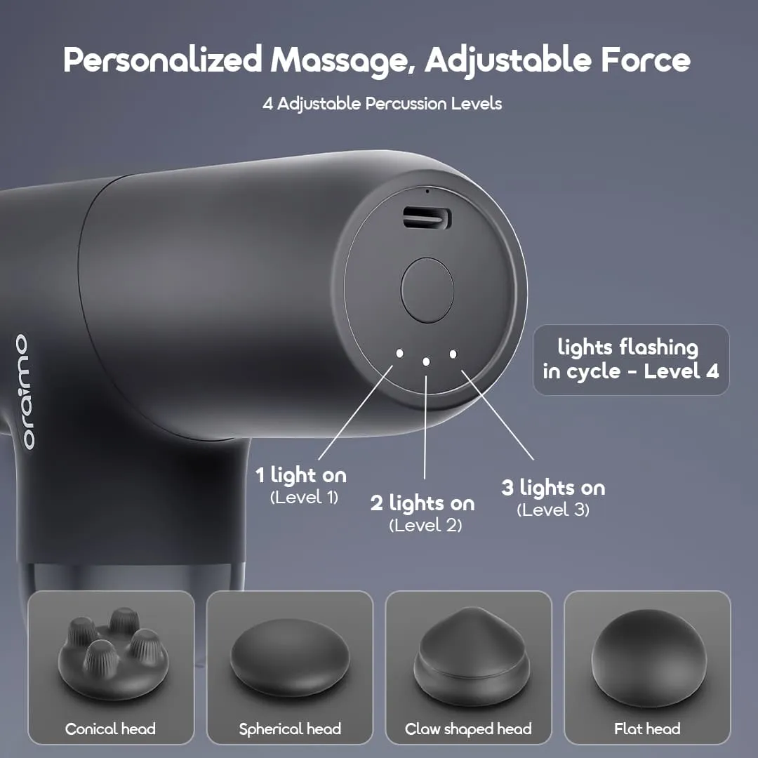 oraimo NovaShot Air Massage Gun Strong Motor OSH-005A oraimo Massage Gun NovaShot Air OSH 005A Adjustable 4