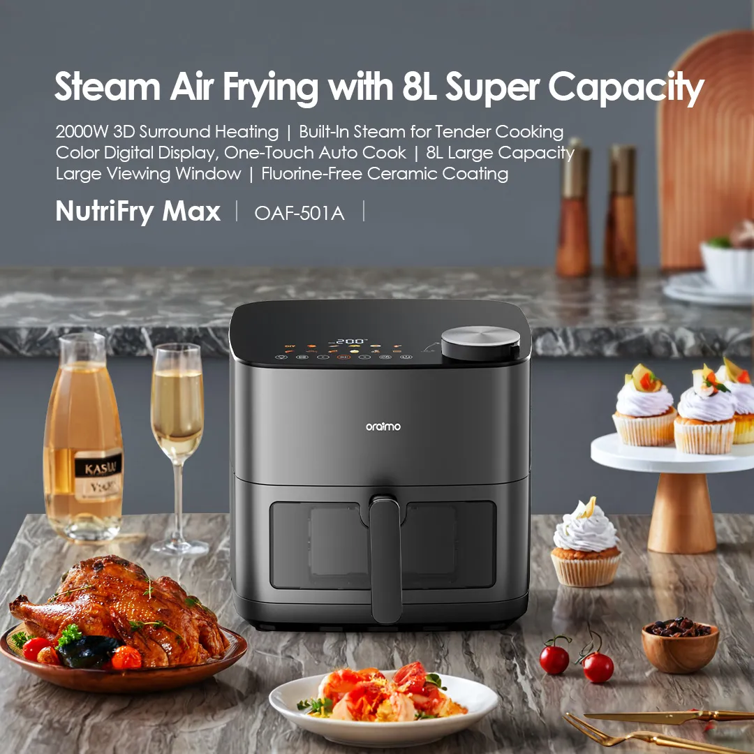 oraimo NutriFry Max 8L 2000W Air Fryer OAF-501A oraimo Nutrifry Max Air Fryer OAF 501A Features