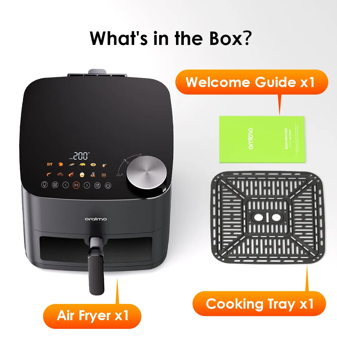 oraimo NutriFry Max 8L 2000W Air Fryer OAF-501A oraimo Nutrifry Max Air Fryer OAF 501A what is in the
