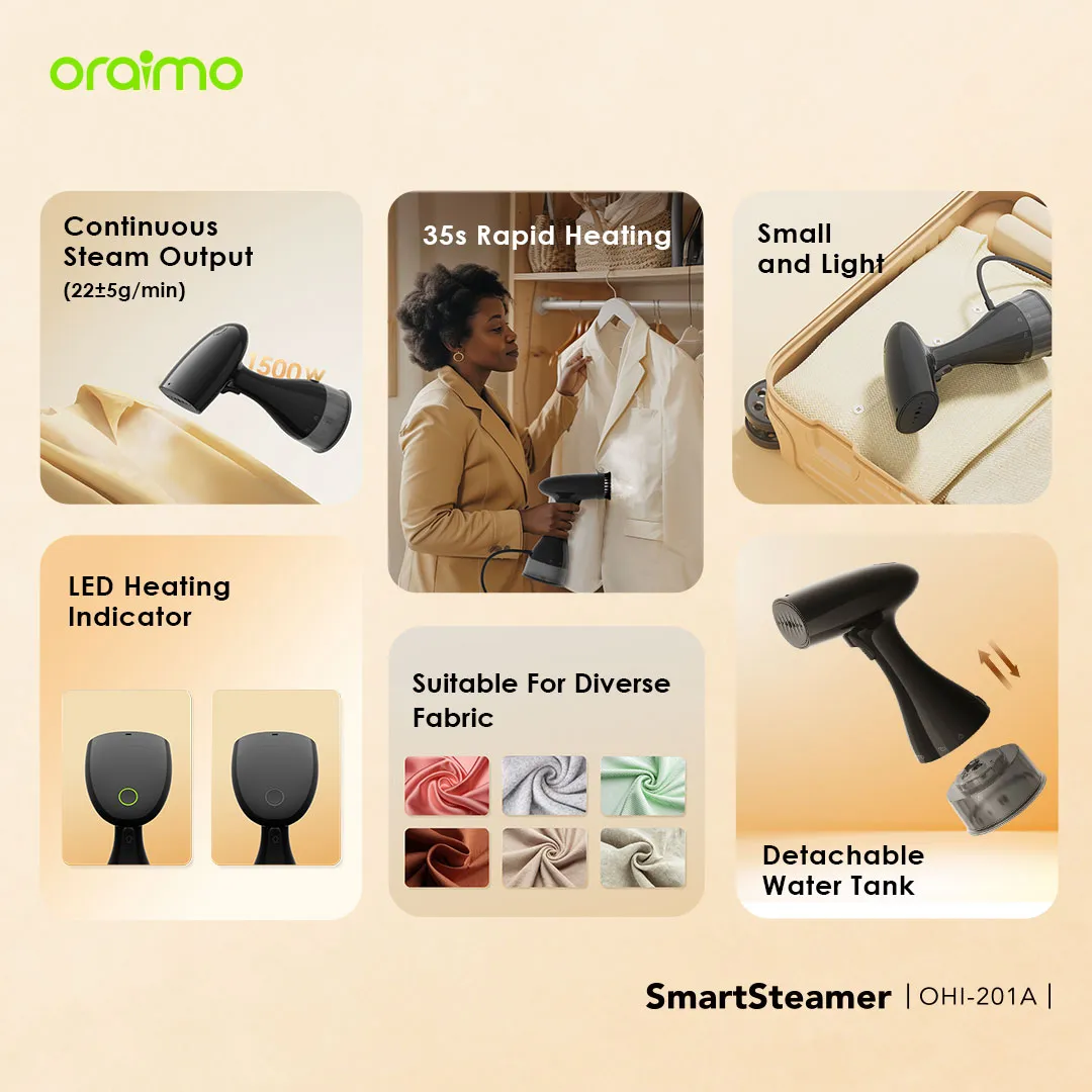oraimo SmartSteamer 1500W Handheld Garment Steamer OHI-201A oraimo OHI 201A 9