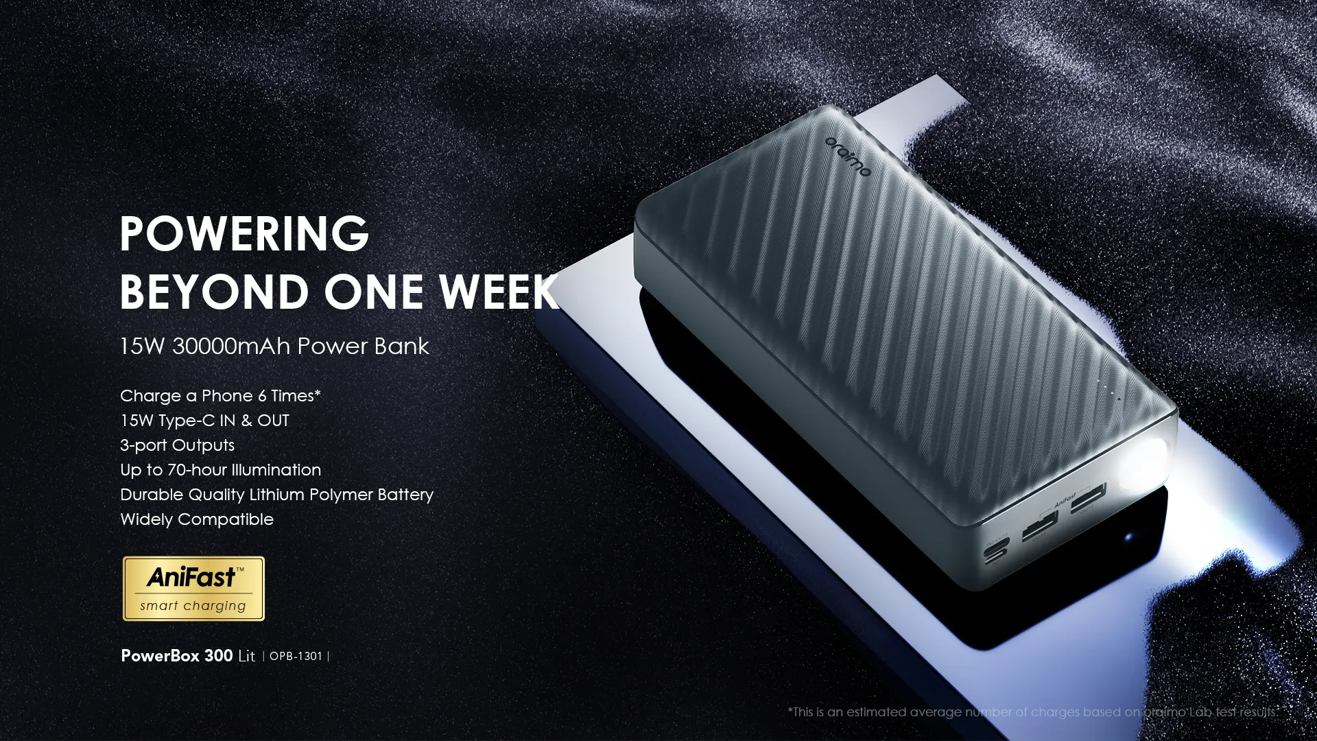 oraimo PowerBox 300 Lit 30000mAh 15W Power Bank OPB-1301 oraimo PowerBox 300 Lit 30000mAh 15W Power Bank OPB 301 1