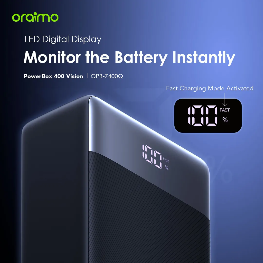 oraimo PowerBox 400 Vision 40000mAh 22.5W Power Bank OPB-7400Q oraimo PowerBox 400 Vision 40000mAh 22.5W Power Bank opb 7400Q 4