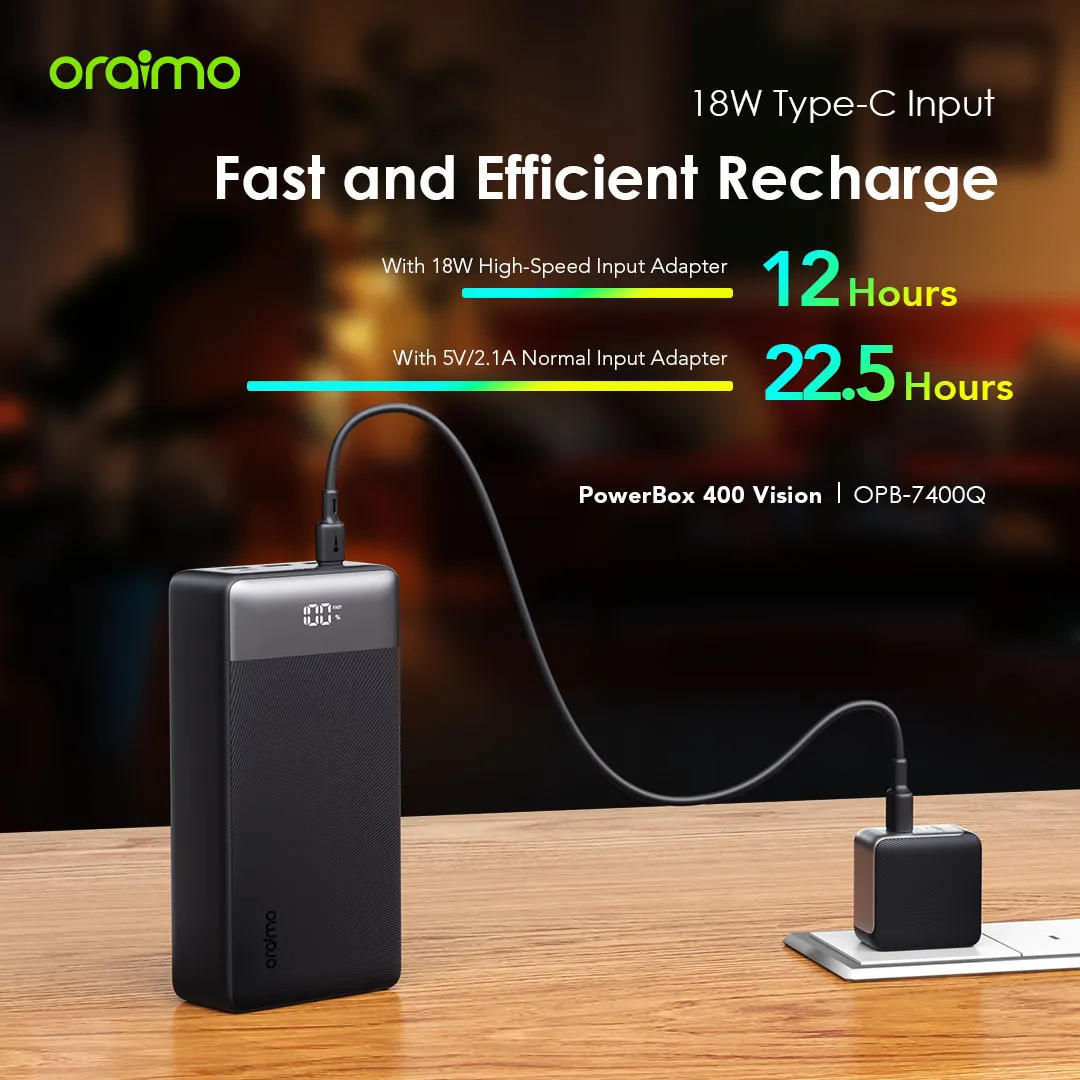oraimo PowerBox 400 Vision 40000mAh 22.5W Power Bank OPB-7400Q oraimo PowerBox 400 Vision 40000mAh 22.5W Power Bank opb 7400Q 7