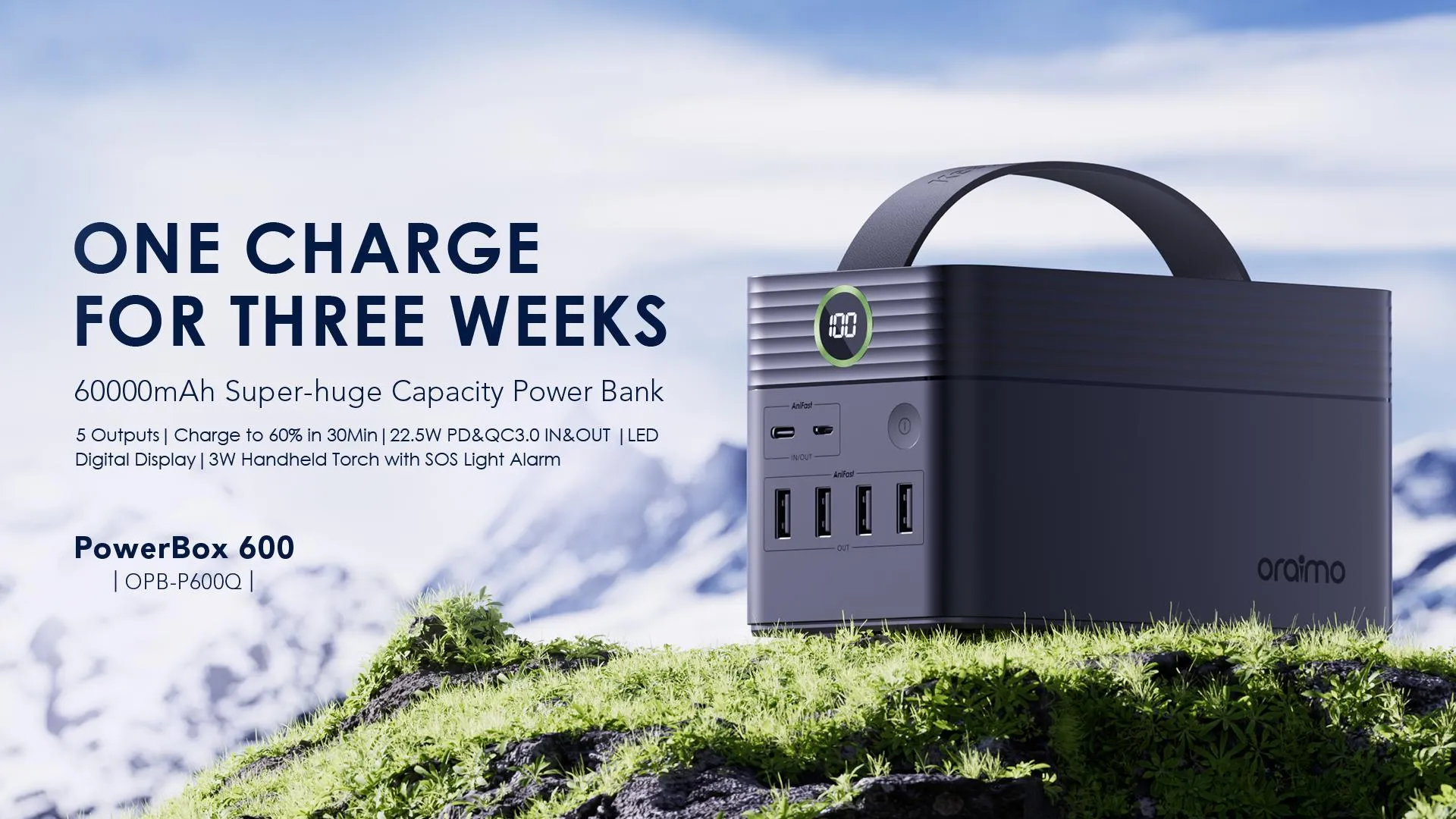 oraimo PowerBox 600 60000mAh 22.5W Power Bank OPB-P600Q-U97S oraimo PowerBox 600 60000mAh 22.5W Power Bank OPB 600Q 1