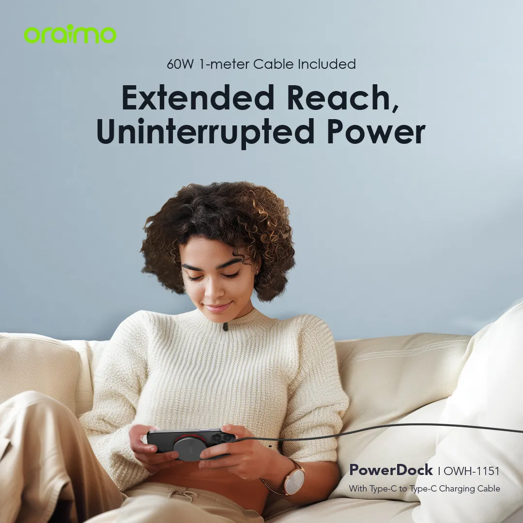 oraimo PowerDock 15W Magnetic Wireless Charging Pad OWH-1151 oraimo PowerDock 15W Magnetic Wireless Charging Pad owh 1151 2