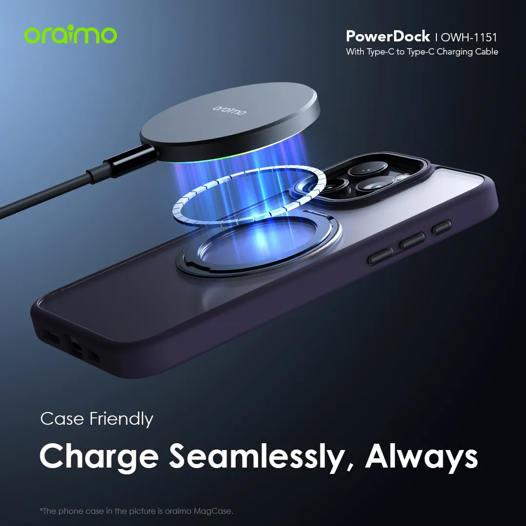 oraimo PowerDock 15W Magnetic Wireless Charging Pad OWH-1151 oraimo PowerDock 15W Magnetic Wireless Charging Pad owh 1151 4