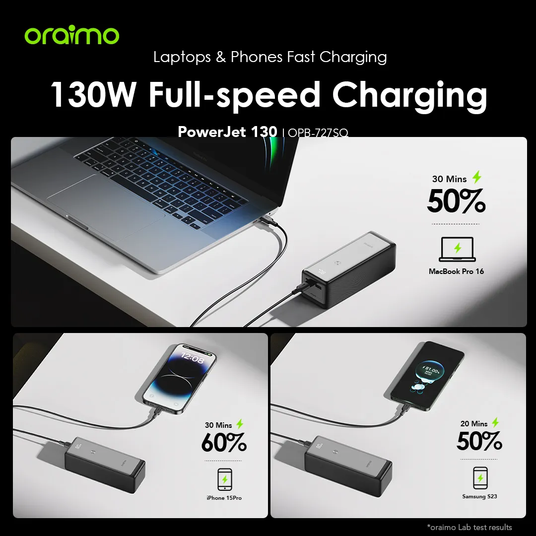 oraimo PowerJet 130 27600mAh 130W Power Bank opb 727SQ 12