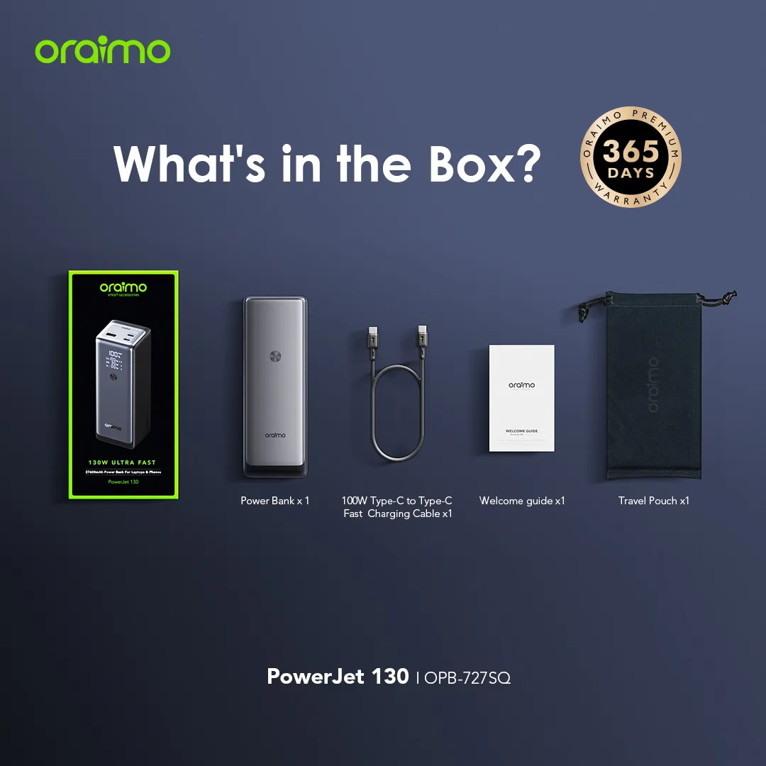 oraimo PowerJet 130 27600mAh 130W Power Bank opb 727SQ 2