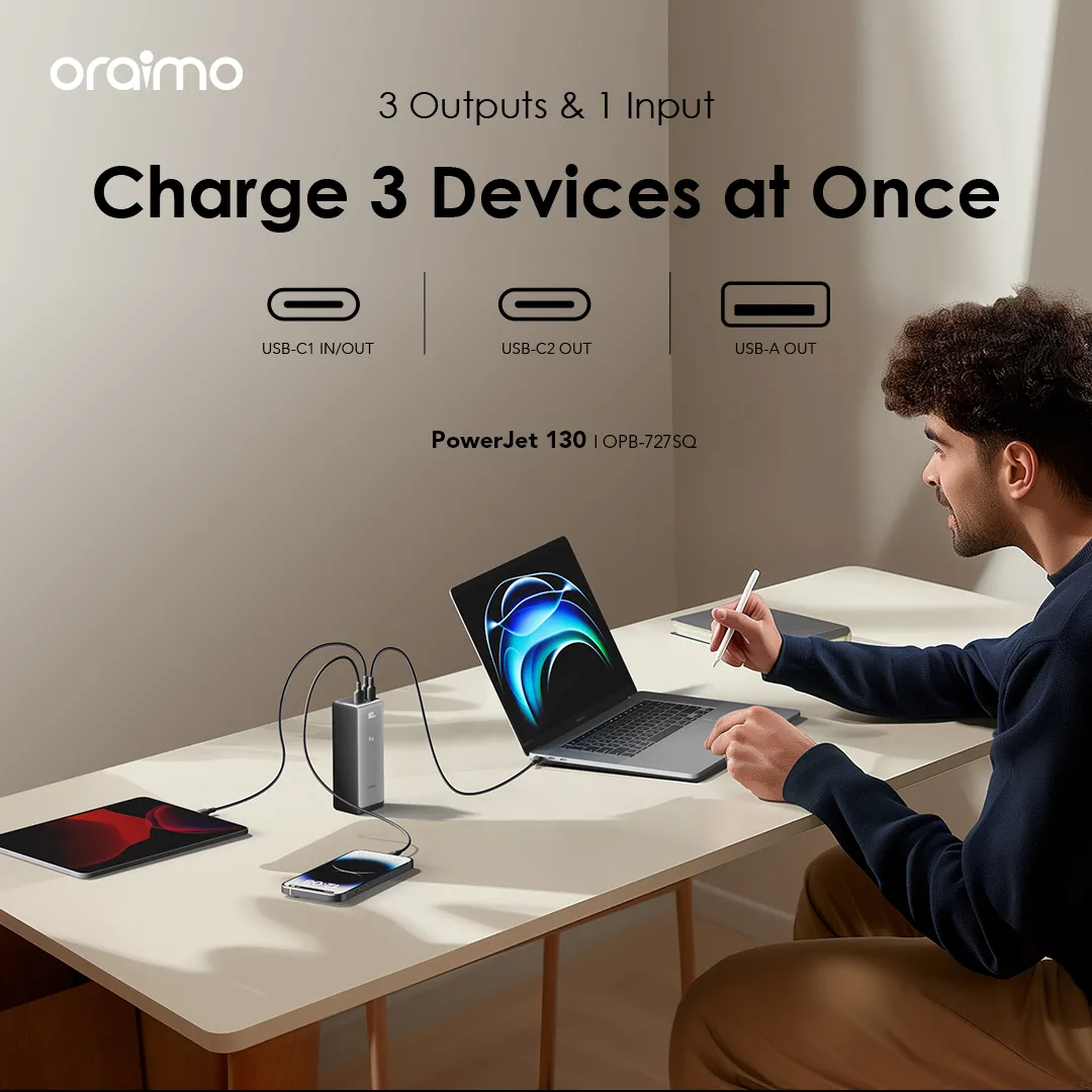 oraimo PowerJet 130 27600mAh 130W Power Bank opb 727SQ 7