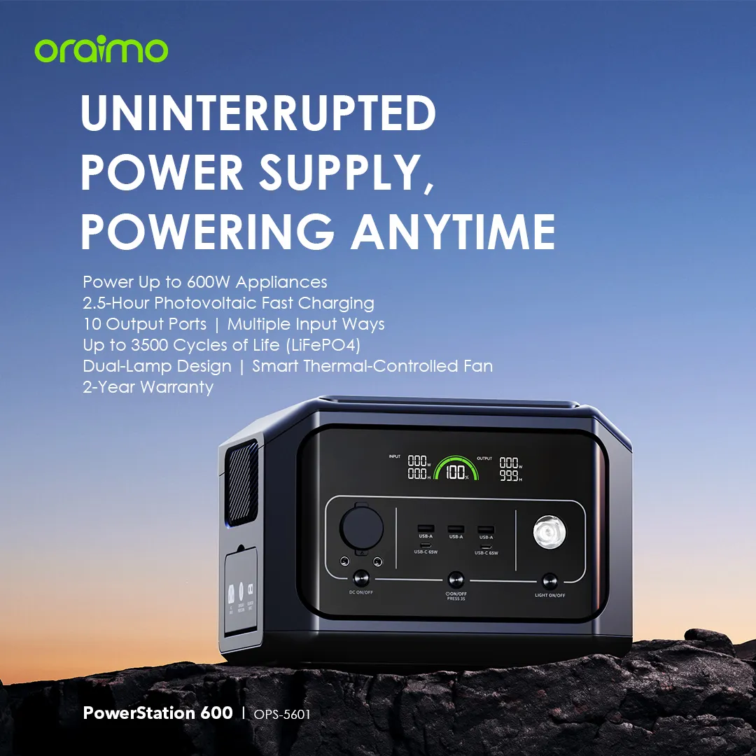 oraimo Powerstation 600 600W Portable Power Station OPS-5601 oraimo Powerstation 600 600W Portable Power Station ops 5601U 1