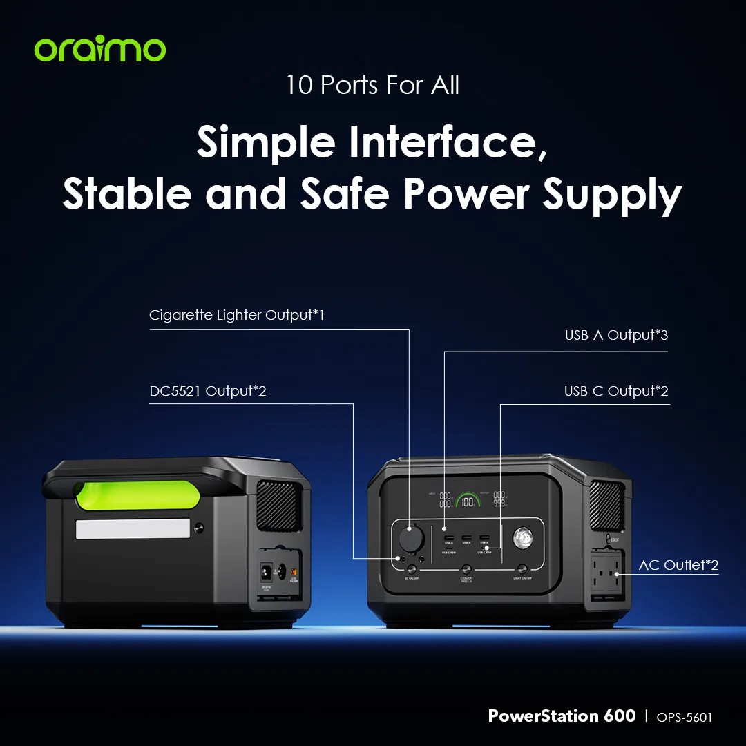 oraimo Powerstation 600 600W Portable Power Station OPS-5601 oraimo Powerstation 600 600W Portable Power Station ops 5601U 9