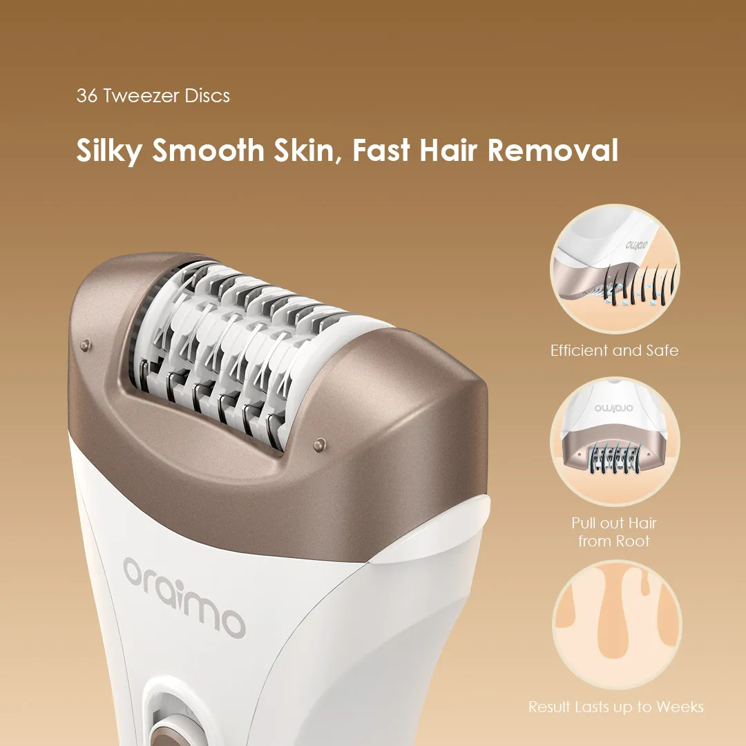 oraimo SilkSmooth Women Hair Removal Epilator OBE-210N oraimo SilkSmooth OBE 210N women epilator 36 tweezer discs