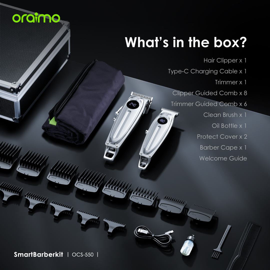 oraimo Smart Barberkit Super Powerful Motor Barber Kit OCS-550 oraimo Smart Barberkit Super Powerful Motor Barber Kit ocs 550 2