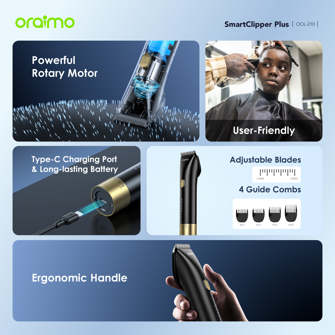 oraimo Smart Clipper Plus Cordless Hair Clipper OCL-210 oraimo Smart Clipper Plus Cordless Hair Clipper ocl 210 1