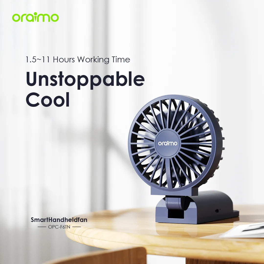 oraimo Smart Handheld Fan Dual Blades Foldable Fan opc f6tn 2