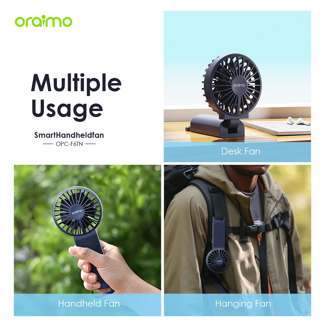 oraimo Smart Handheld Fan Dual Blades Foldable Fan opc f6tn 3