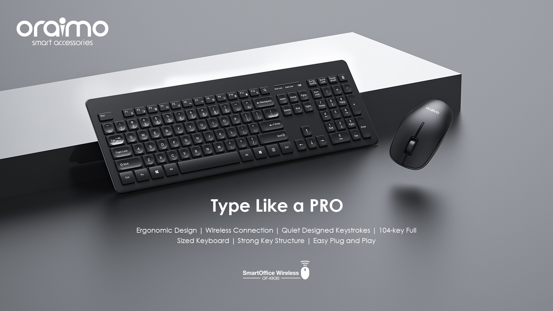oraimo Smart Office Wireless Keyboard Mouse Kit OF-KK30 oraimo Smart Office Wireless Keyboard Mouse Kit of kk30 1