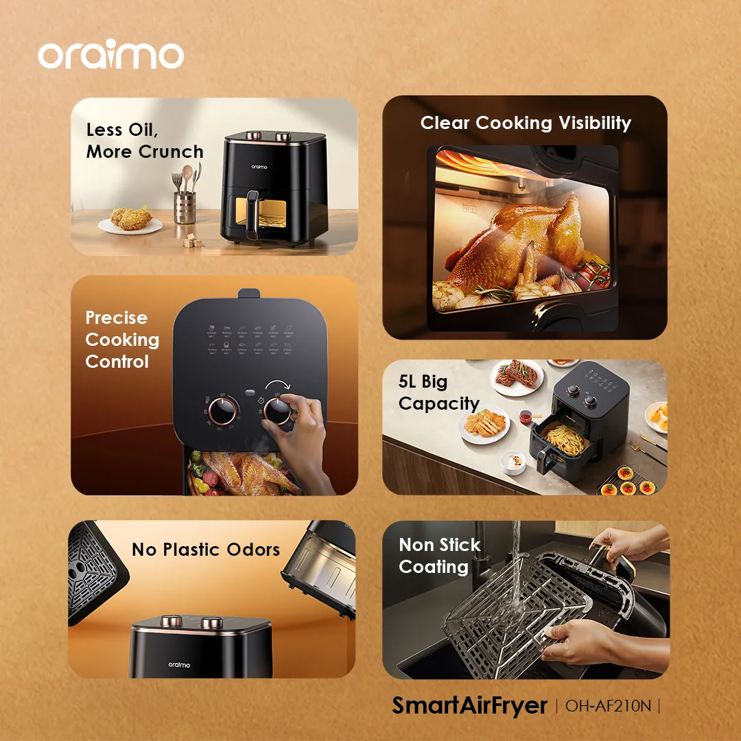 oraimo SmartAirFryer 1500W Cooking Visible Smart Air Fryer OH-AF210N oraimo SmartAirFryer 1500W Cooking Visible Smart Air Fryer af0n 9