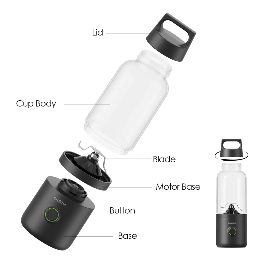 oraimo SmartBlender Go 500ML Portable Blender oh pb1n 1 2