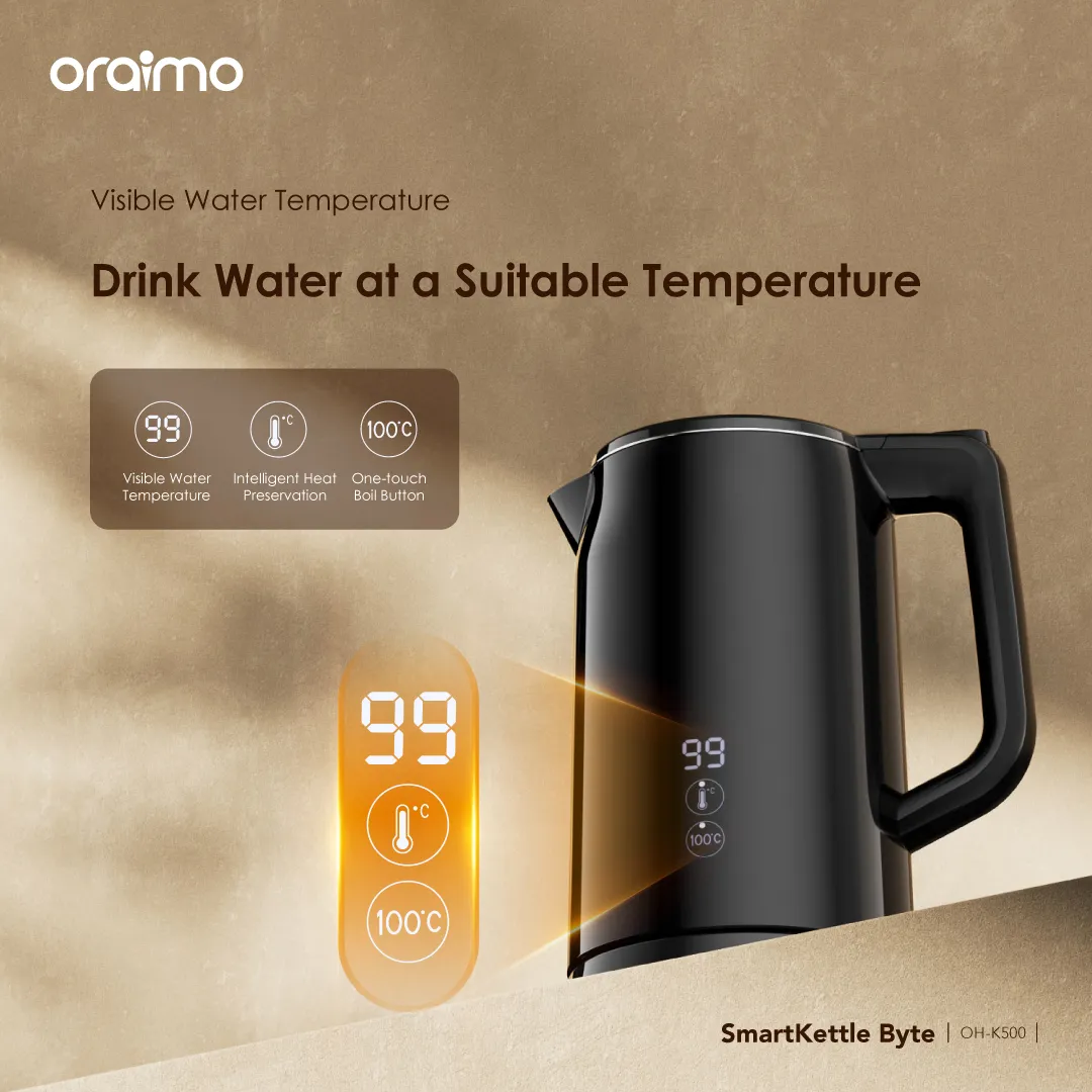 oraimo SmartKettle Byte 2000W 304 Stainless Steel Electric Kettle OH-K500 oraimo SmartKettle Byte 2000W 304 Stainless Steel Electric Kettle oh k500 6