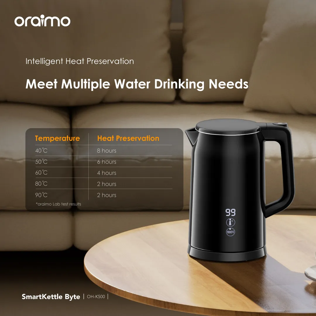 oraimo SmartKettle Byte 2000W 304 Stainless Steel Electric Kettle OH-K500 oraimo SmartKettle Byte 2000W 304 Stainless Steel Electric Kettle oh k500 7