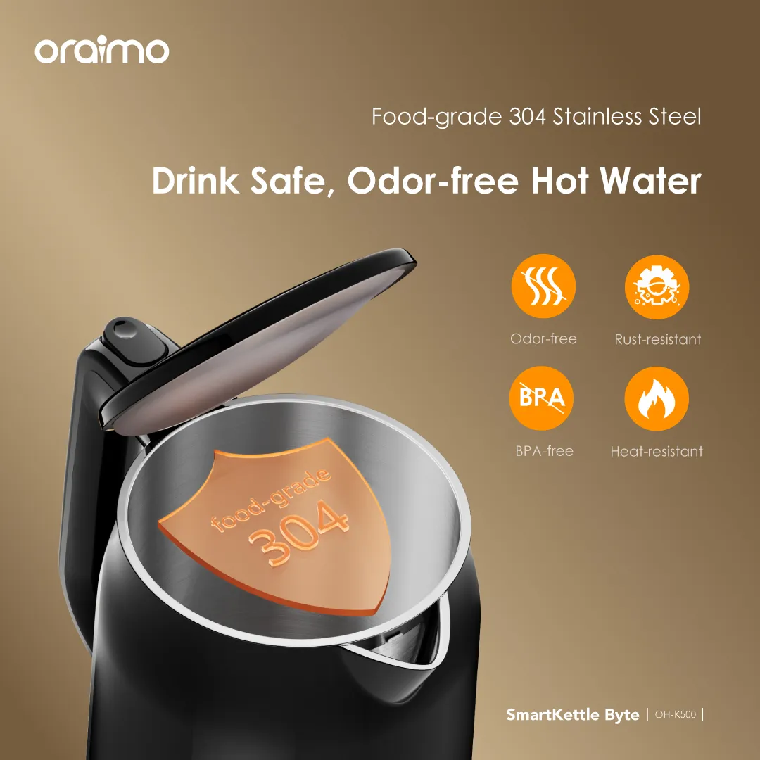 oraimo SmartKettle Byte 2000W 304 Stainless Steel Electric Kettle OH-K500 oraimo SmartKettle Byte 2000W 304 Stainless Steel Electric Kettle oh k500 8