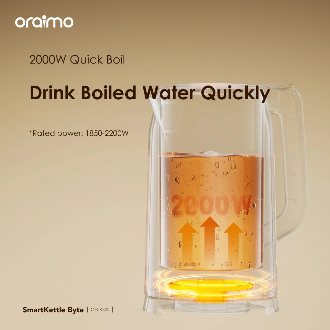 oraimo SmartKettle Byte 2000W 304 Stainless Steel Electric Kettle OH-K500 oraimo SmartKettle Byte 2000W 304 Stainless Steel Electric Kettle oh k500 9