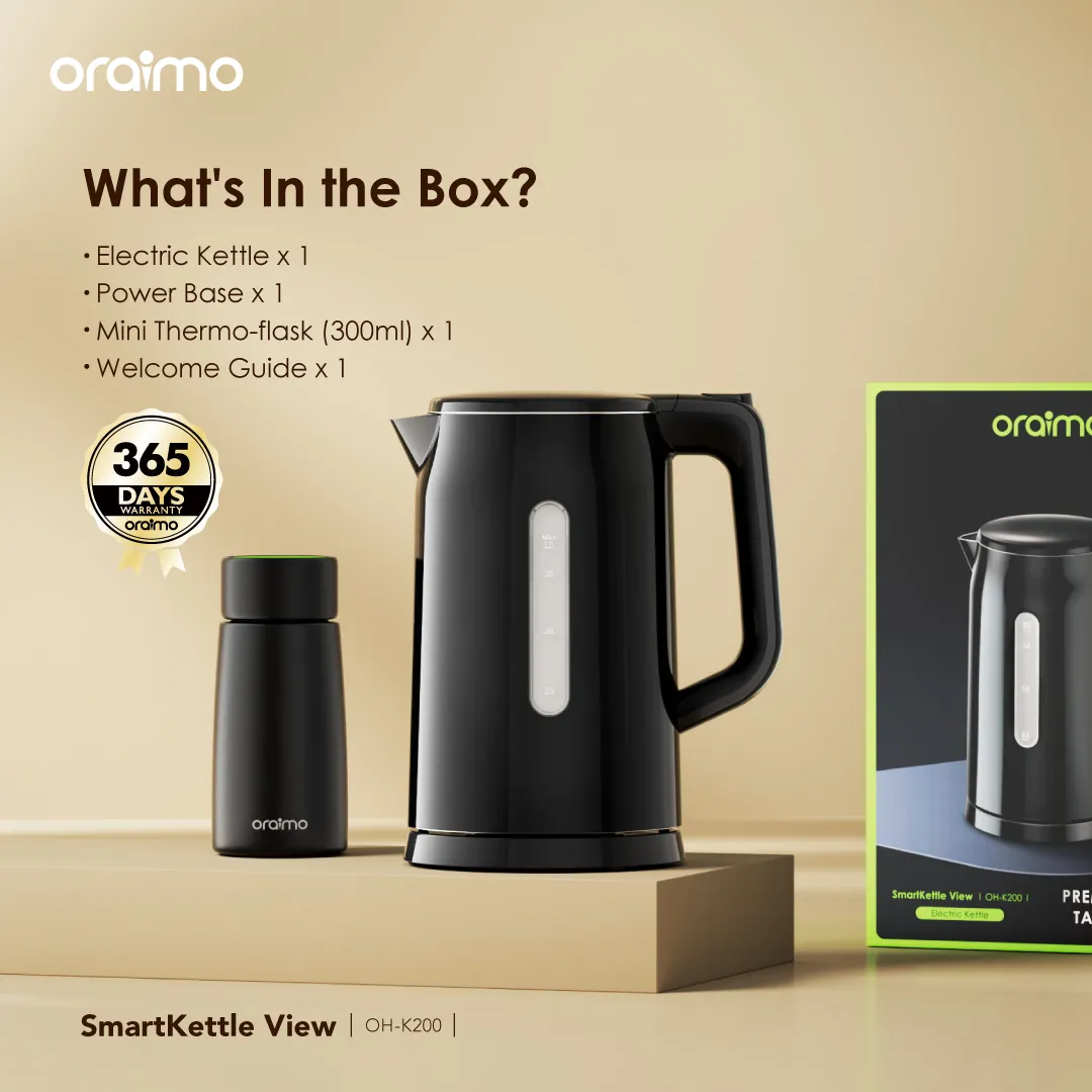 oraimo SmartKettle View 1.7L 304 Stainless Steel Electric Kettle OH-K200 oraimo SmartKettle View 1.7L 304 Stainless Steel Electric Kettle oh k200 2