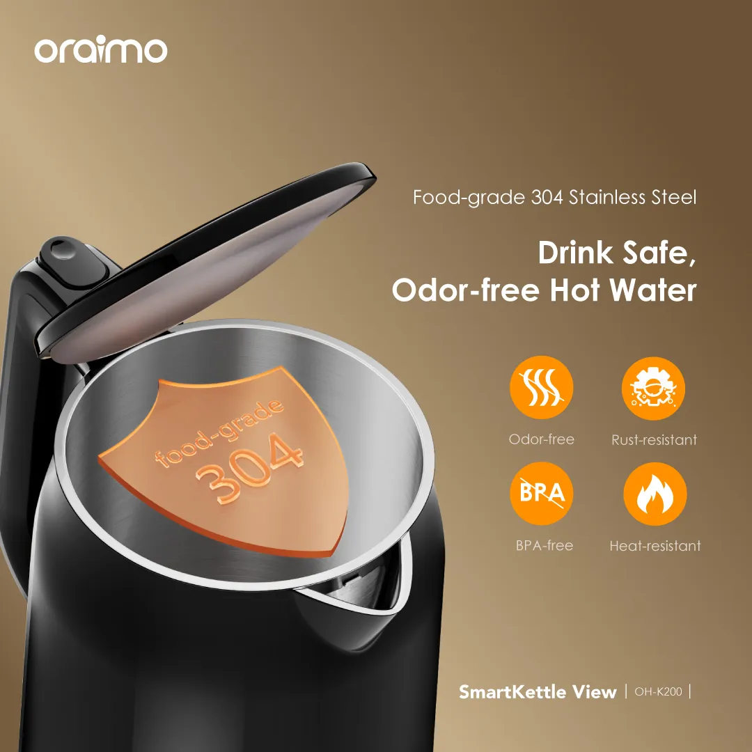 oraimo SmartKettle View 1.7L 304 Stainless Steel Electric Kettle OH-K200 oraimo SmartKettle View 1.7L 304 Stainless Steel Electric Kettle oh k200 7