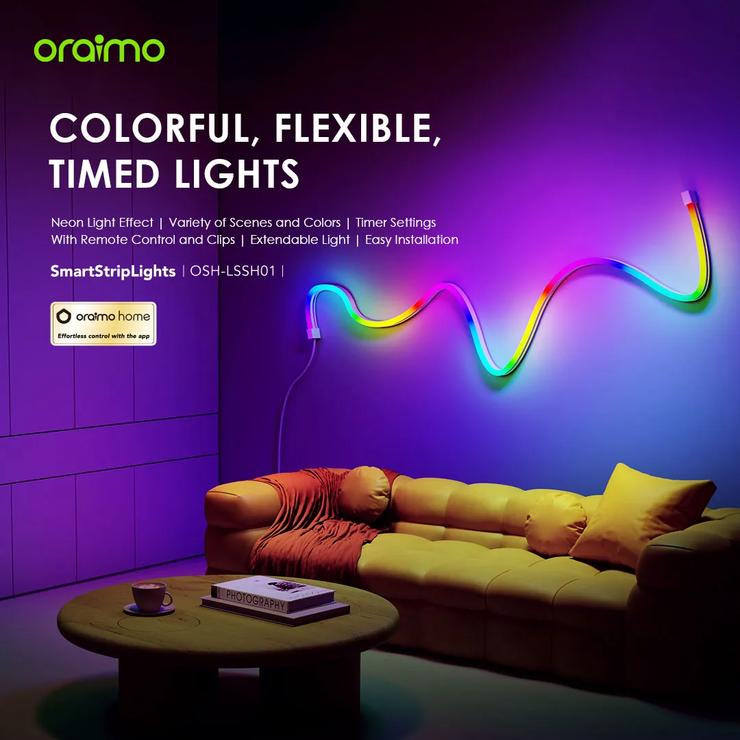 oraimo SmartStripLights 2M Colorful Smart Strip Lights OSH-LSSH01 oraimo SmartStripLights 2M Colorful Smart Strip Lights 1